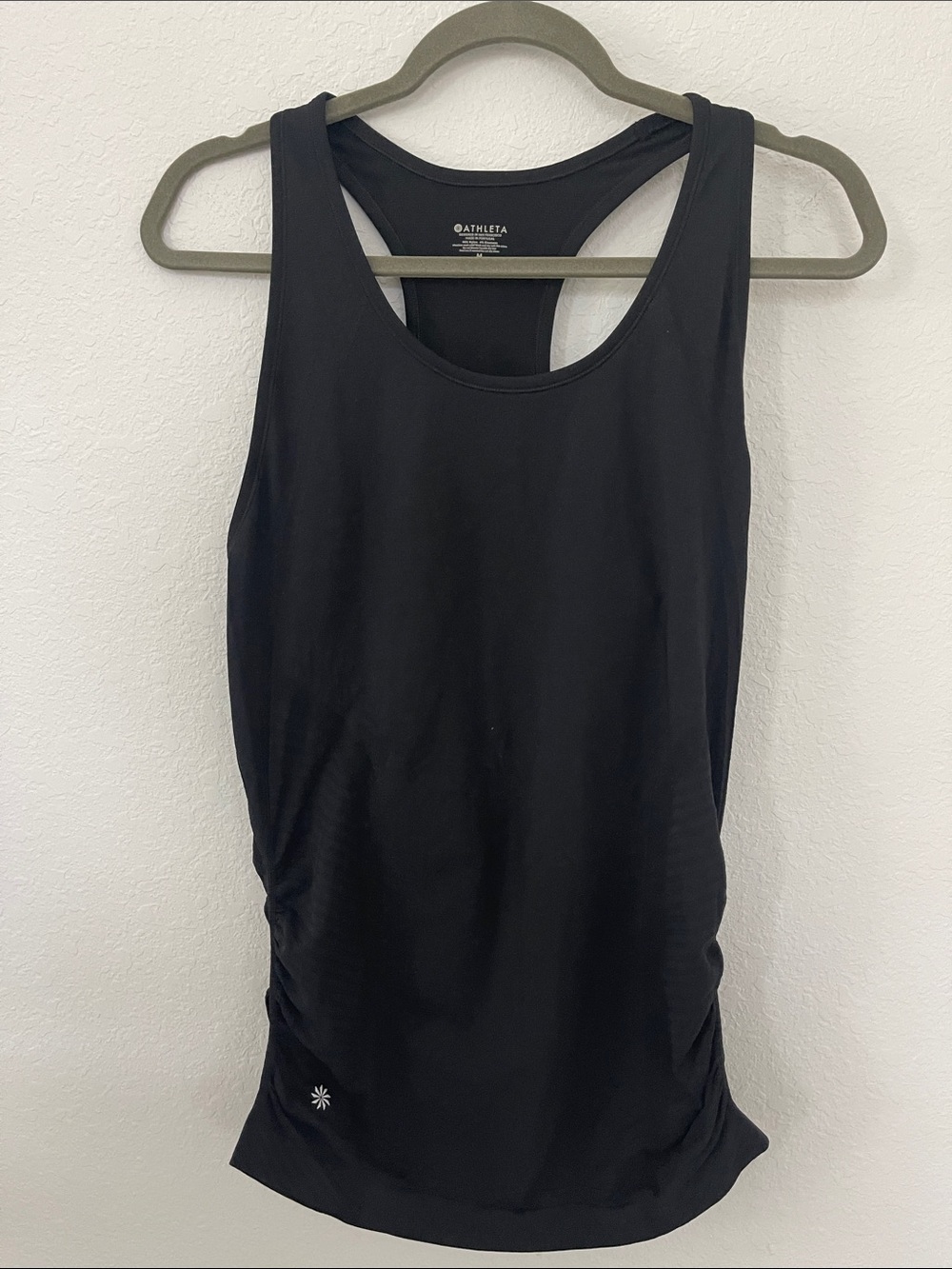 Athleta Black Ruched Racerback Athletic Tank Top Women’s Medium M